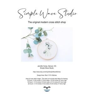 Boho Abstract Flower Figure Line Art Counted Cross Stitch‎ Pattern KIT